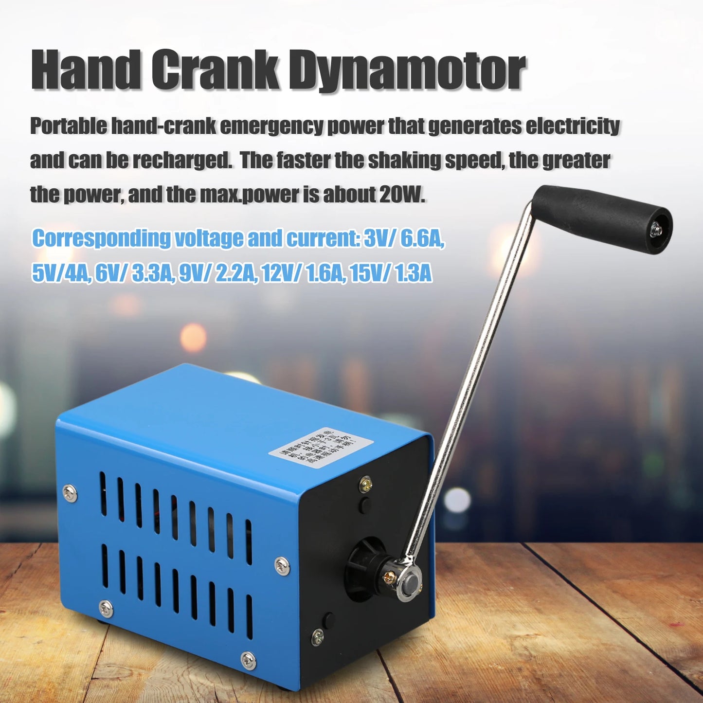 Warchest Warehouse Partners: Emergency Hand Crank Dynamotor High Power Portable USB Charging